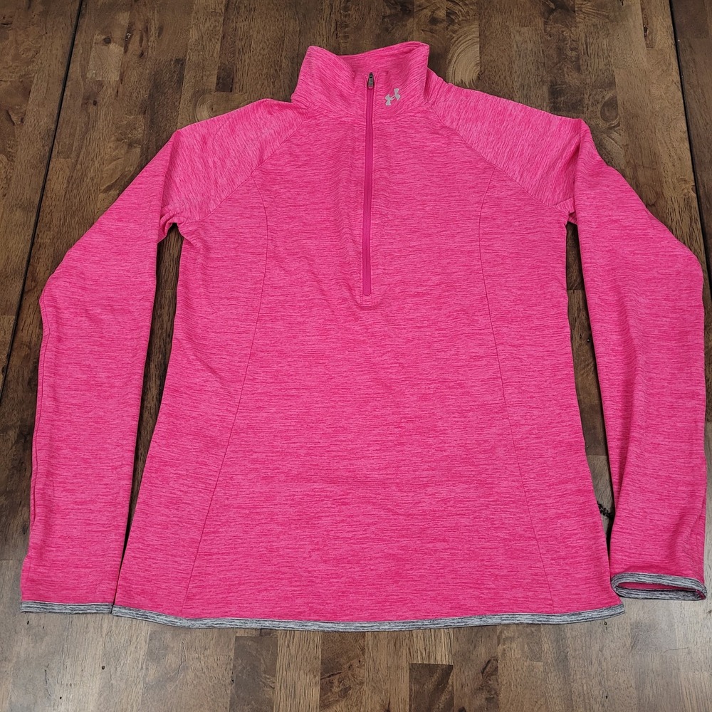 Under Armour Power in Pink Women's Half Zip Pullover Heather Pink Size M